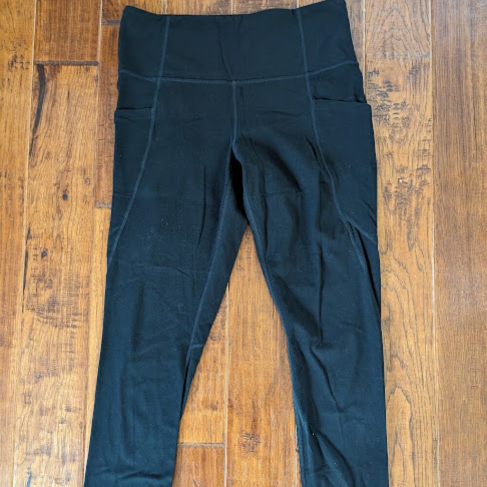 Athleta Salutation Womens Ankle Leggings with Pockets Black Size Medium